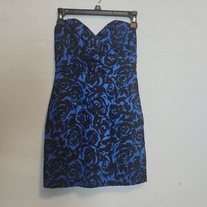 Forever 21 Strapless Blue and Black Dress